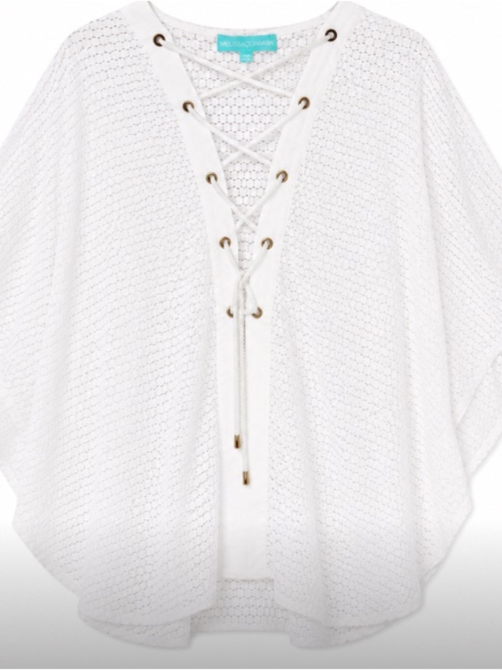 Melissa Odabash White Lace-Up Knit Cover-Up